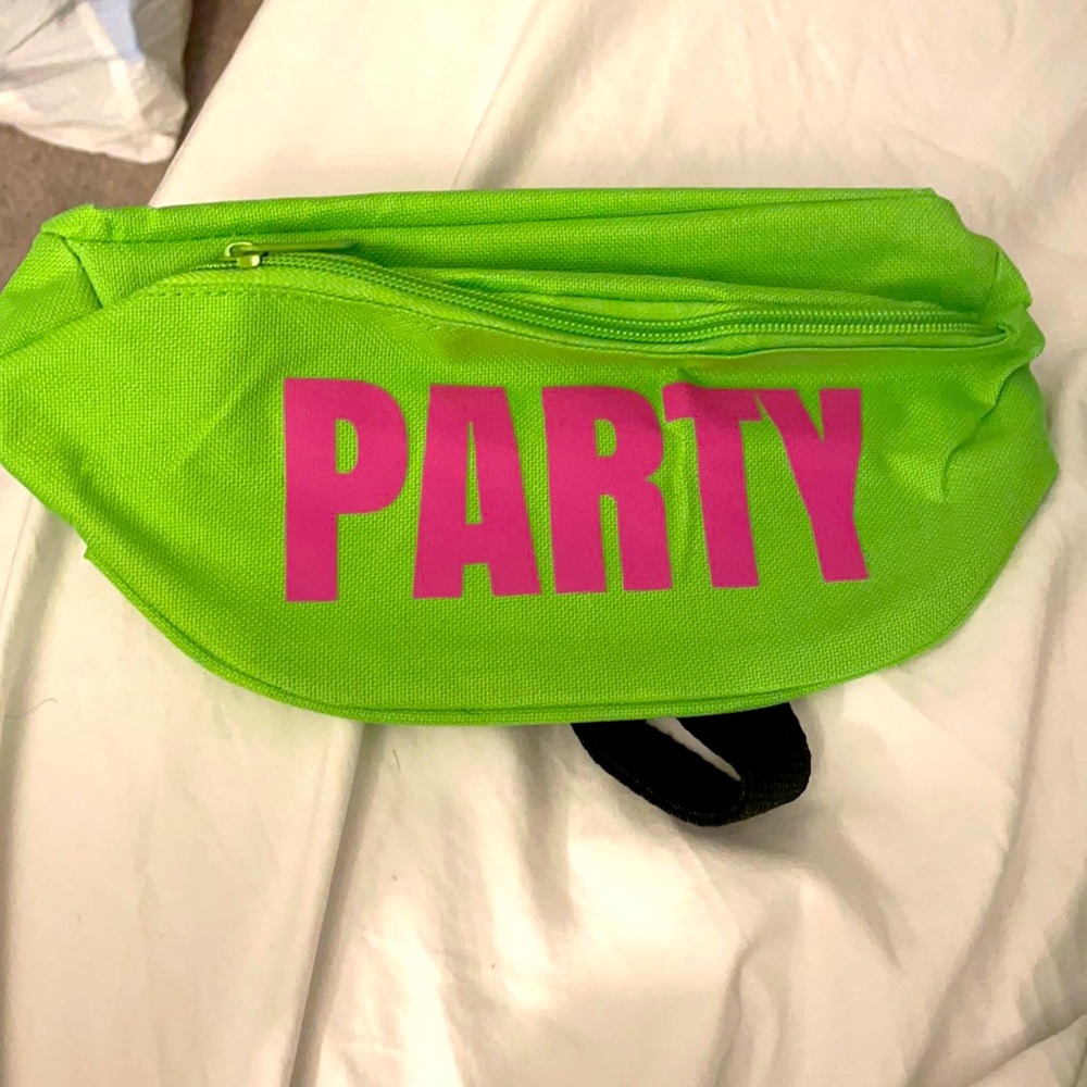 Lime green and hot pink PARTY Fanny pack
